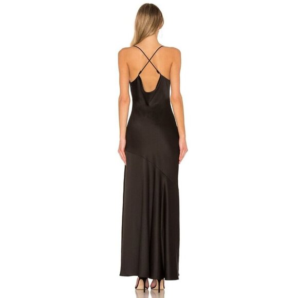Halston Heritage Cowl Neck Slip Dress Size 8 Black $450 - Picture 16 of 16